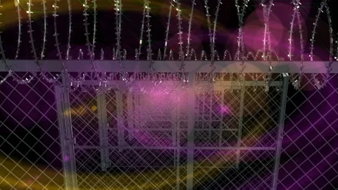 Barbed wire fence loop animation Video stock 146823311
