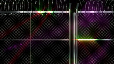 Barbed wire fence loop animation Stockbeeldmateriaal 146823316