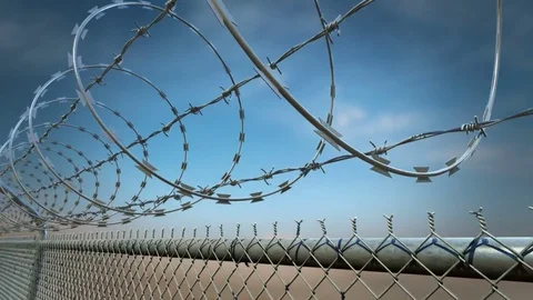 Barbed wire fence loopable animation.HD Stock Footage 78865688
