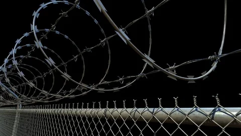 Barbed wire fence loopable animation.HD Video stock 78866455