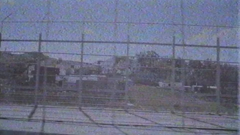 Barbed wire fence at Moroccan border VHS vintage tape 動画素材 108274368