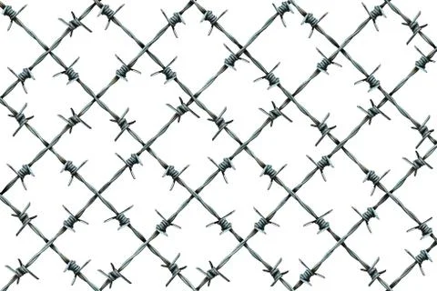 Barbed Wire Fence Pattern Stock Illustration