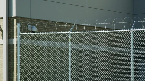 Barbed Wire Fence Prison 2 Stock Footage 90458979