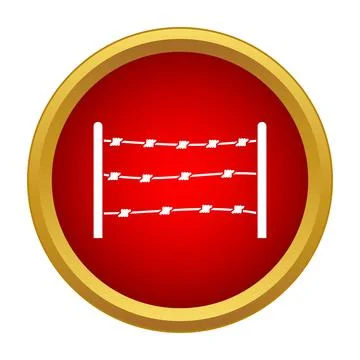 Barbed wire fence representing security and restriction icon Stock Illustration