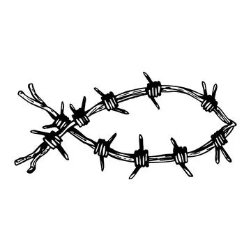Barbed Wire Fish Symbol Ilustración de archivo
