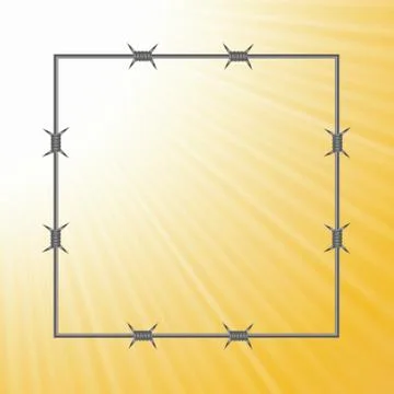 Barbed wire frame Stock Illustration