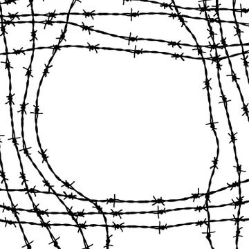 Barbed wire frame Stock Illustration