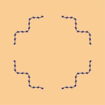 Barbed wire frame Russian prison tattoo. Russia sign Prisoner mafia tattooing Stock Illustration