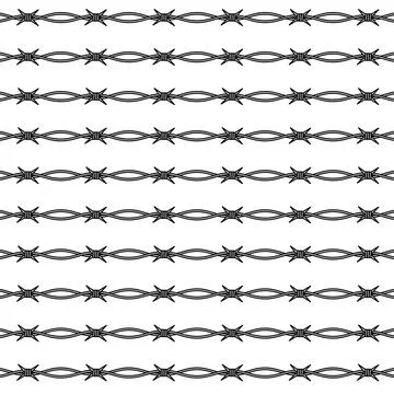 Barbed wire hand drawing  seamless pattern Stock Illustration