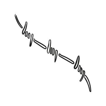 Barbed wire. Hand drawn illustration design template. Informal subculture, freak Stock Illustration