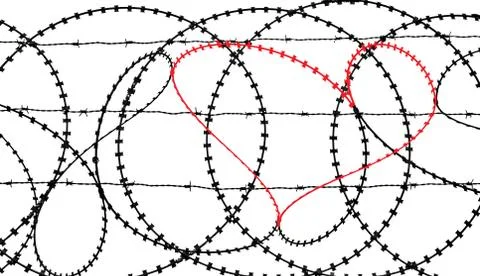 Barbed wire heart Stock Illustration