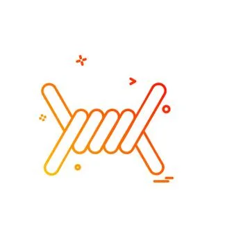 Barbed Wire icon design vector Stock Illustration