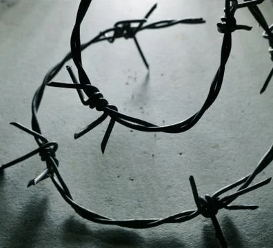 Barbed wire iron Stockfoto's