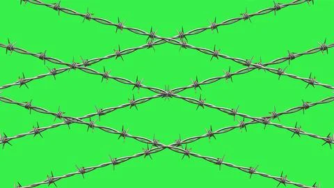 Barbed Wire Isolated on Green Background Stock-Illustration