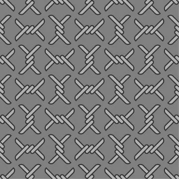 Barbed wire pattern seamless. barbwire background. Barrage vector illustratio Illustrazione stock