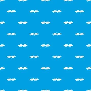 Barbed wire pattern seamless blue Illustrazione stock
