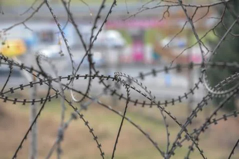 Barbed wire in the penal system Stock Photos