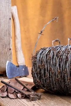 Barbed wire Stock Photos