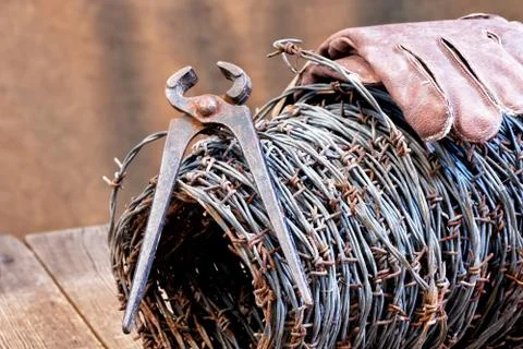 Barbed wire Stock Photos