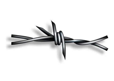 Barbed Wire realistic icon, Logo for political poster. Protest against violence Stock Illustration