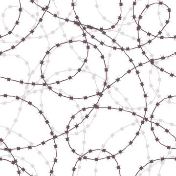 Barbed wire. Seamless background Stock Illustration