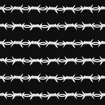 Barbed wire seamless pattern background.Vector cartoon illustration graphic Stock Illustration