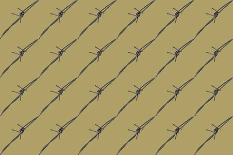 Barbed wire, seamless pattern, print, gift wrap, fabric print. Background Mil Stock Photos