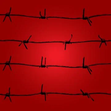 Barbed wire Seamless vector pattern. Illustrazione stock