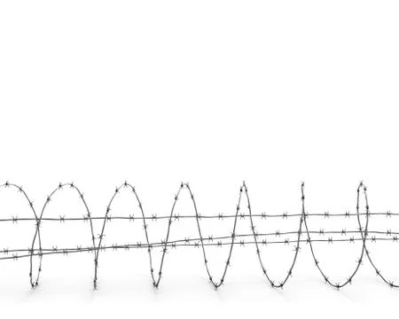 Barbed wire side view Stock Illustration