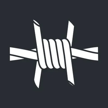 Barbed wire sign Stock Illustration