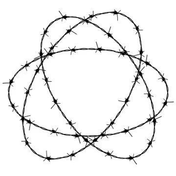 Barbed Wire Silhouette Illustrazione stock