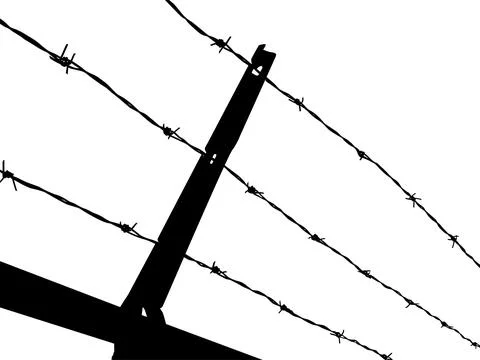 Barbed Wire Silhouette Stock Illustration