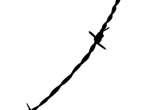 Barbed Wire Silhouette Stock Illustration