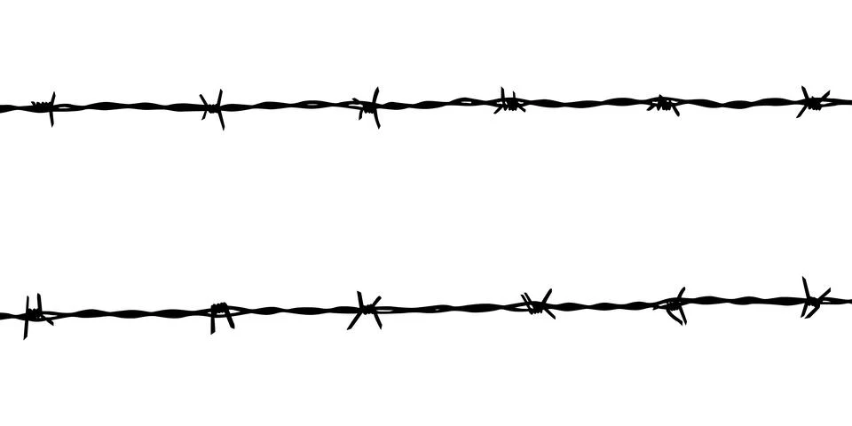 Barbed Wire Silhouette Illustrazione stock