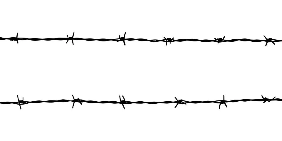 Barbed Wire Silhouette Stock Illustration