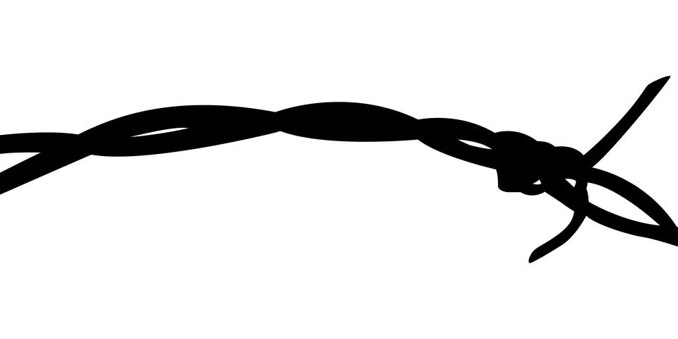 Barbed Wire Silhouette Stock Illustration