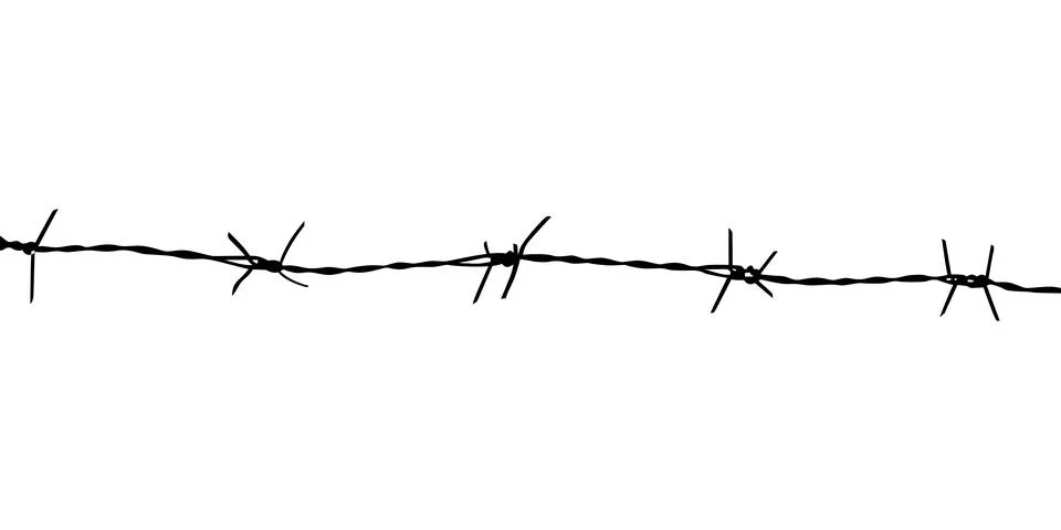 Barbed Wire Silhouette Stock Illustration