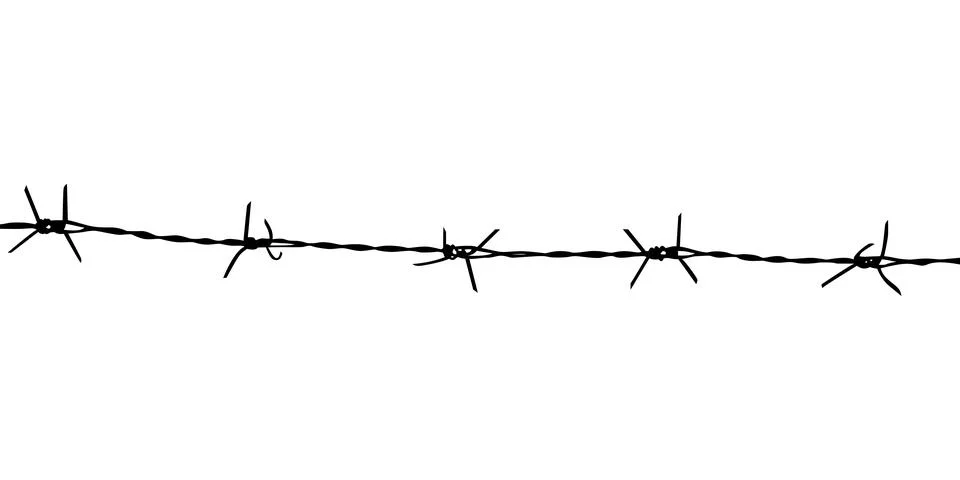 Barbed Wire Silhouette Stock Illustration