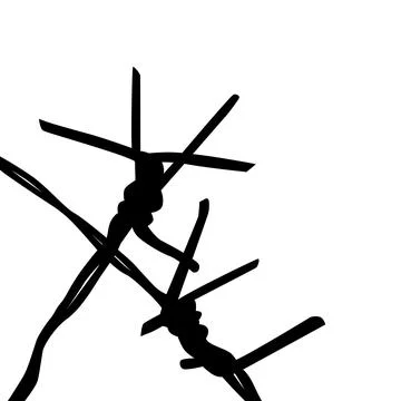 Barbed Wire Silhouette Illustrazione stock