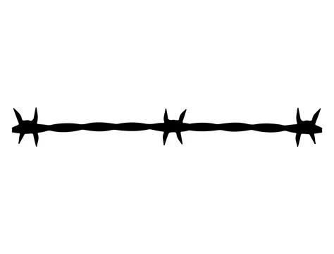 Barbed wire silhouette vector art Stock Illustration