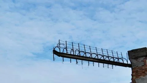 Barbed Wire with Sky Stock Photos