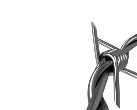 Barbed wire spike closeup, corner version Stock Illustration