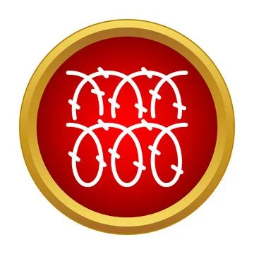 Barbed wire symbol representing security and restriction icon Illustrazione stock