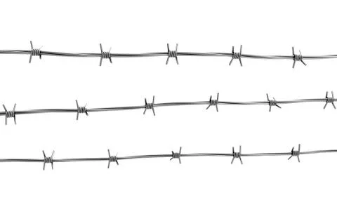 Barbed wire three lines Stock Illustration