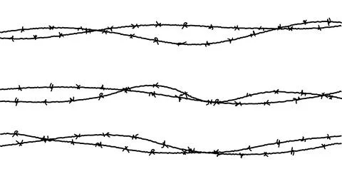 Barbed wire vector fence barbwire border chain. Prison line war barb background Stock Illustration