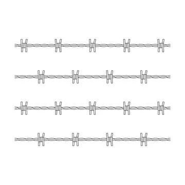 Barbed Wire Vector Illustration Stock Illustration