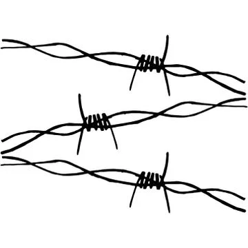 Barbed wire. Vector pattern barbed wire. Hand drawn. Illustrazione stock