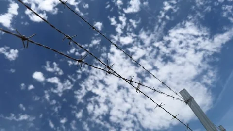 Barbed wire video slow motion Stock Footage 278371618
