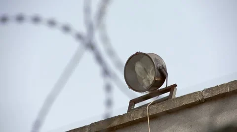 Barbed wire on the walls of the prison, Nikolaev, Ukraine 1 Stock Footage