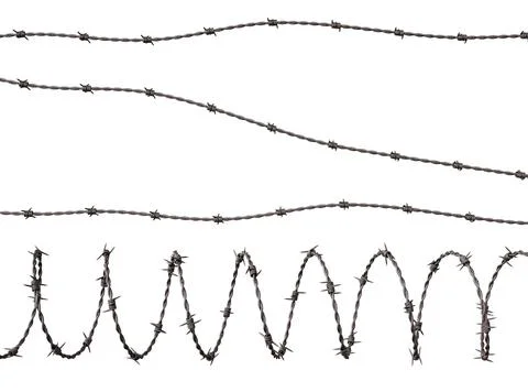 Barbed wire on white background Stock Illustration